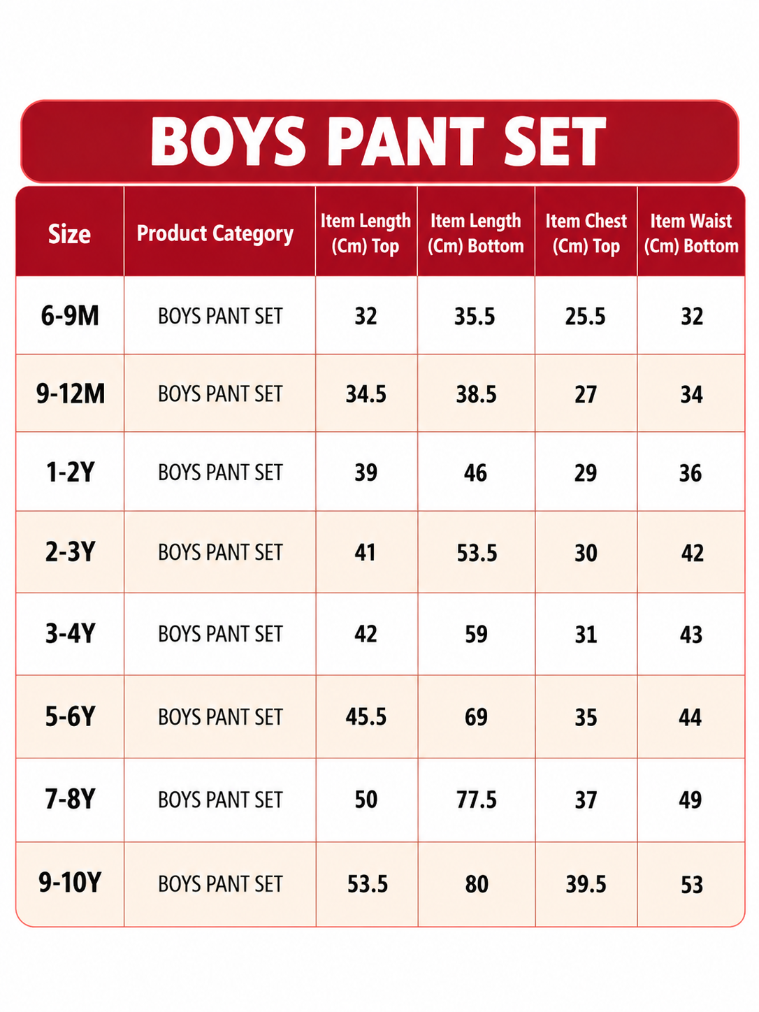 BOYS PANT SET