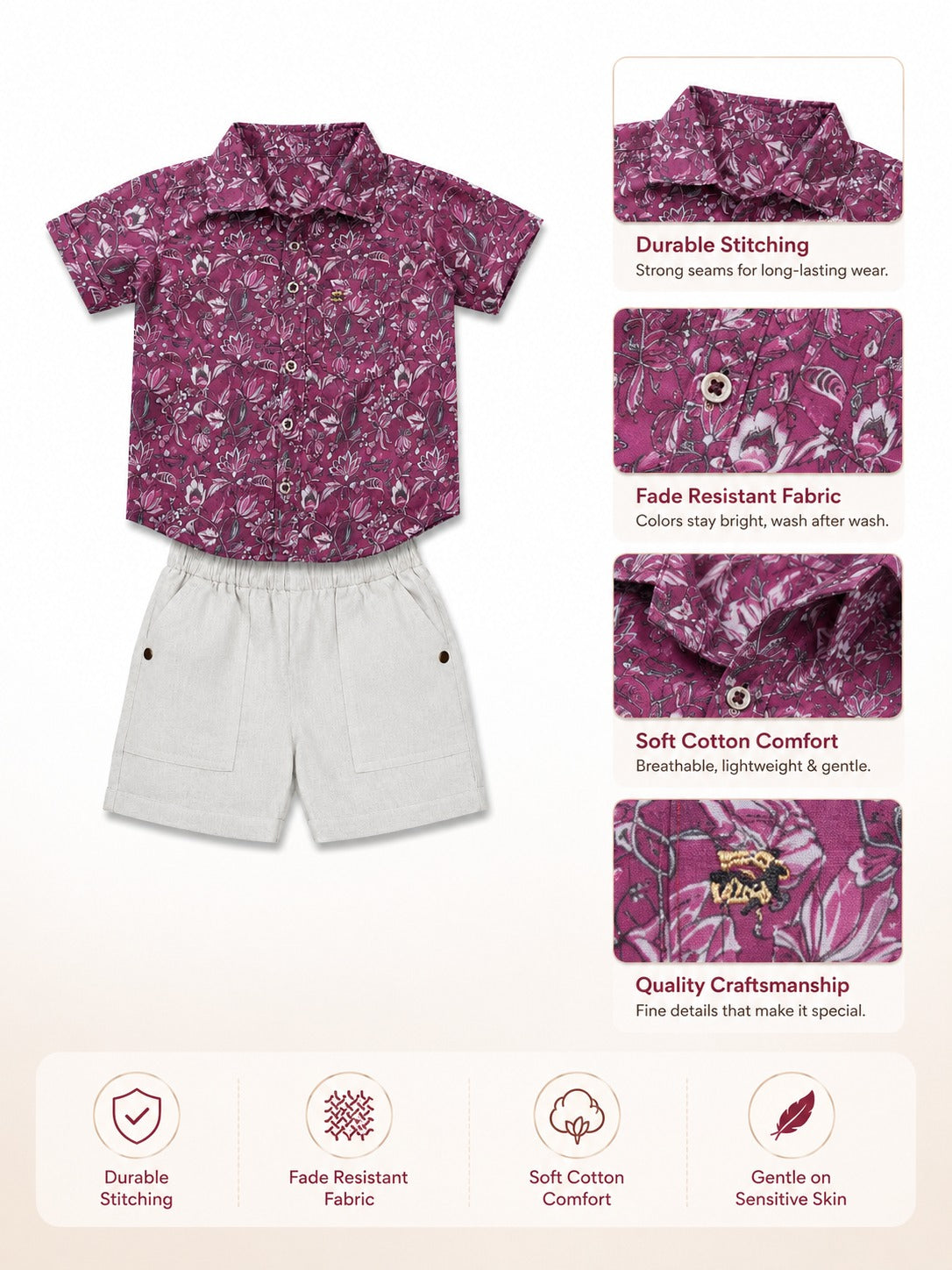 BOYS SHIRT SHORT SET