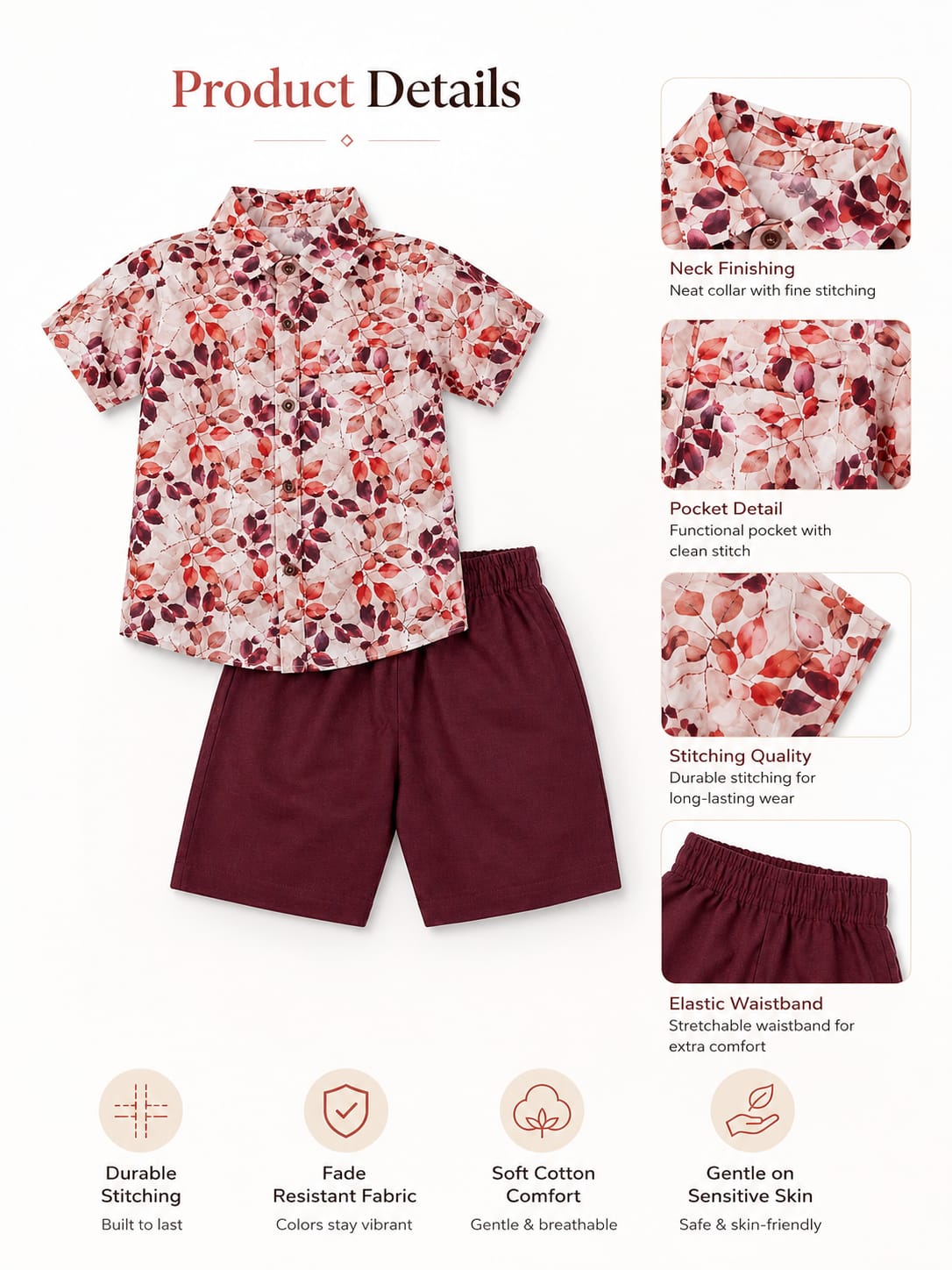 BOYS SHIRT SHORTS SET