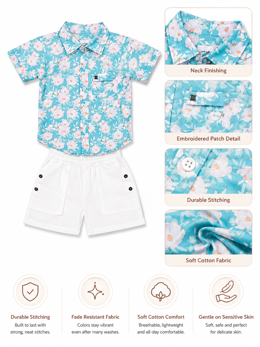 BOYS SHIRT SHORT SET