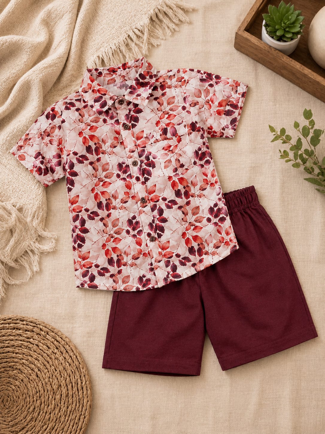 BOYS SHIRT SHORTS SET