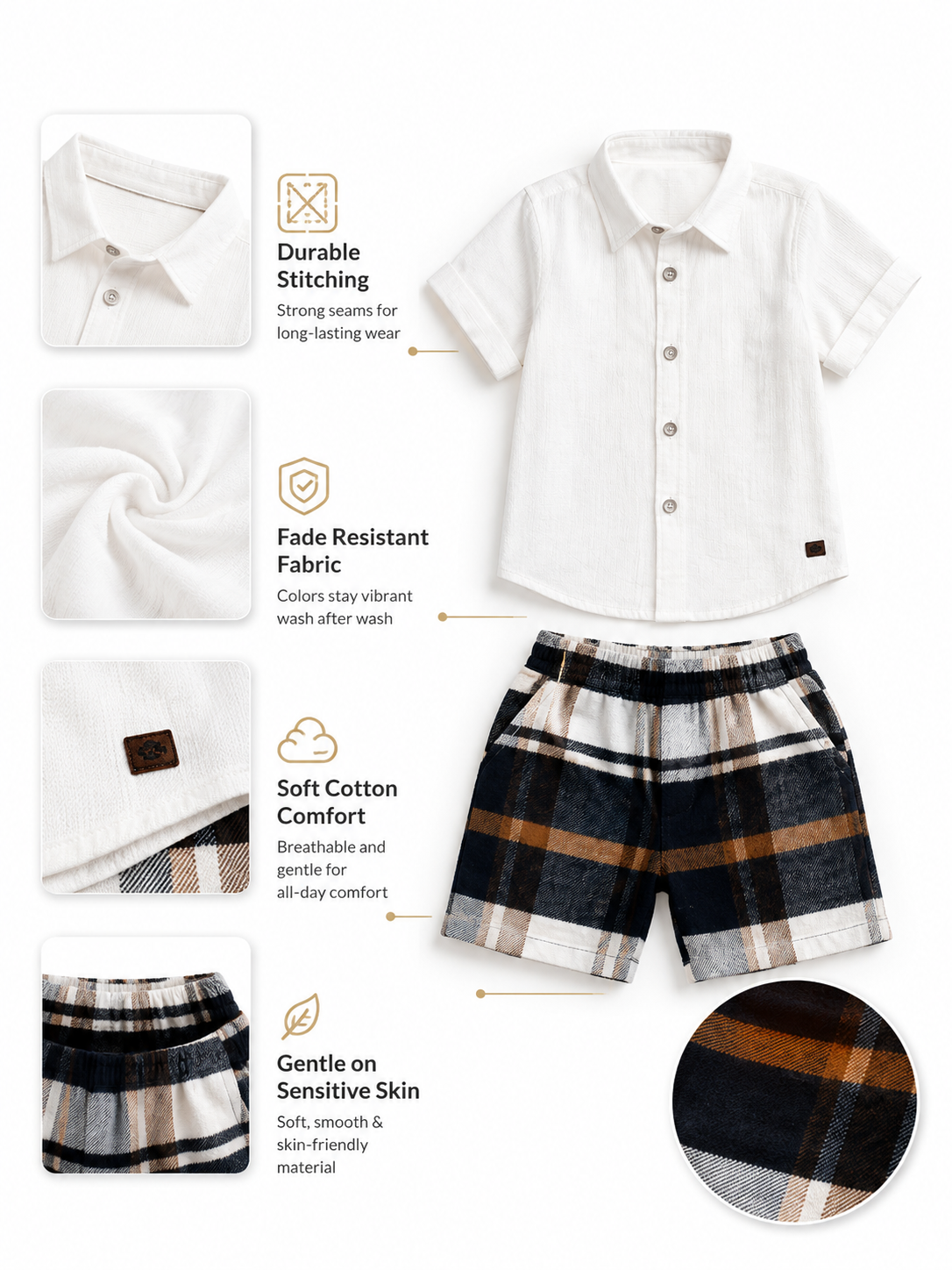 BOYS SHIRT SHORT SET